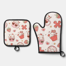 Kawaii Sweet Treats Ofenhandschuh- und Topflappen-