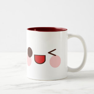 Kawaii Sweet Winky Face Happy Eyes Friend Zweifarbige Tasse