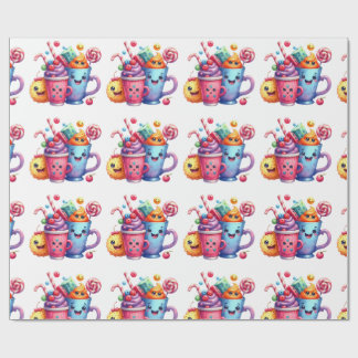 Kawaii Sweets & Coffee Cups Cute Wrapping paper Geschenkpapier