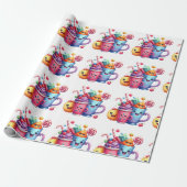 Kawaii Sweets & Coffee Cups Cute  Wrapping paper Geschenkpapier (Ungerollt)