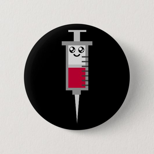KAWAII-SYRINGE SCHEIDET MEDIZINISCHES GLÜCK BUTTON (Vorderseite)