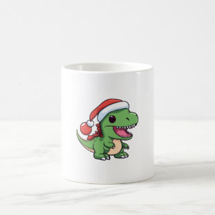 Kawaii T-Rex-Dinosaur mit Weihnachtsmütze Kaffeetasse
