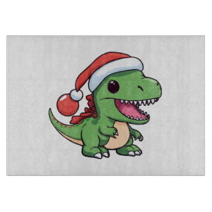 Kawaii T-Rex-Dinosaur mit Weihnachtsmütze Schneidebrett