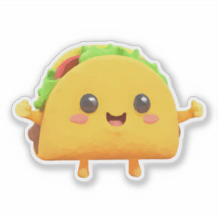 Kawaii Taco Aufkleber