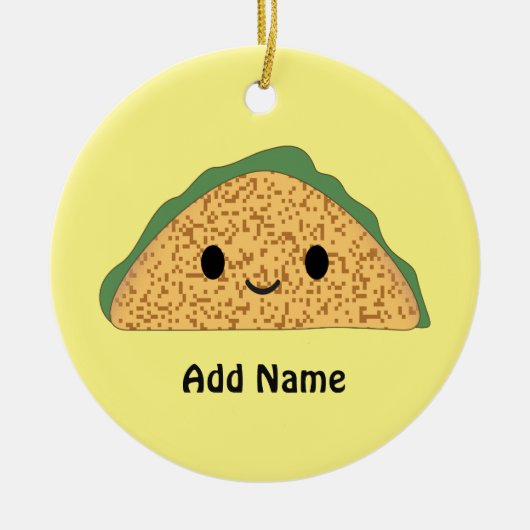 Kawaii Taco Keramik Ornament (Vorne)