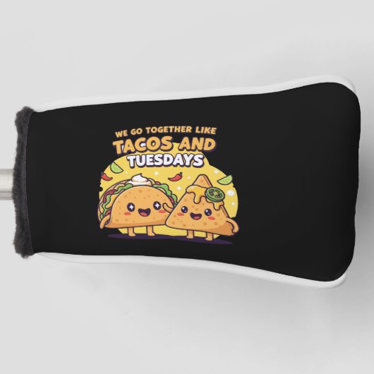 Kawaii Taco & Nacho | Wir gehen zusammen wie Tacos Golf Headcover (Vorderseite)