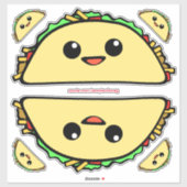 Kawaii Tacos Aufkleber (Blatt)
