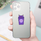 Kawaii Taro Meow Tea Vinyl Sticker (Telefon)