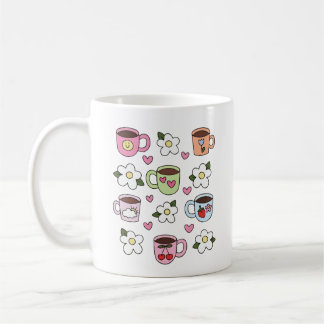 Kawaii-Tasse und Blumen Kaffeetasse