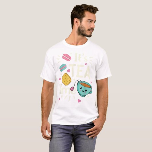 Kawaii Tea Cookie Macarons Tea Time TShirt (Vorne ganz)