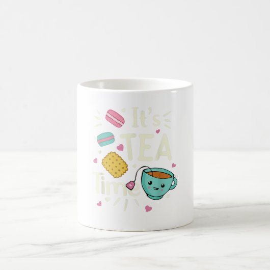 Kawaii Tea Cookie Macarons Tea Time TShirt Kaffeetasse (Mittel)