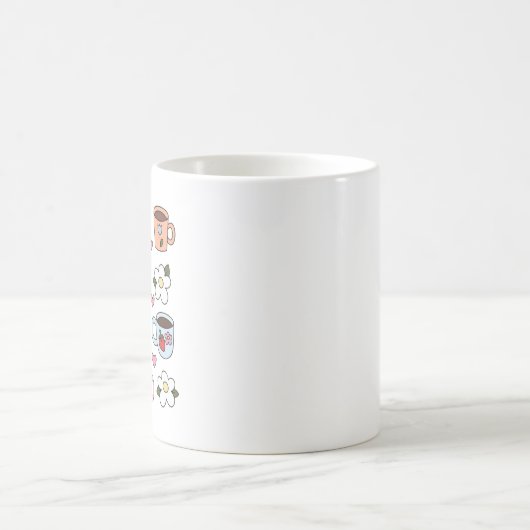 Kawaii tea cup and flowers  kaffeetasse (Mittel)