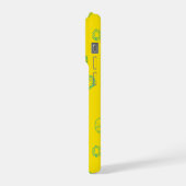 Kawaii Teal Lions & Sunshine – Cute Pattern iPhone Hülle (Linke Seite)