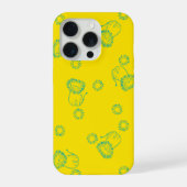 Kawaii Teal Lions & Sunshine – Cute Pattern iPhone Hülle (Rückseite)