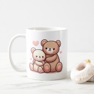 Kawaii Teddy Bear Hug Art Kaffeetasse