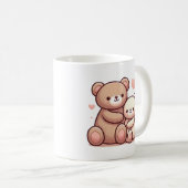 Kawaii Teddy Bear Hug Art Kaffeetasse (VorderseiteRechts)