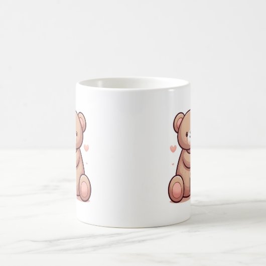 Kawaii Teddy Bear Hug Art Kaffeetasse (Mittel)