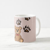 Kawaii Teddy Bear Illustration Kaffeetasse (VorderseiteRechts)