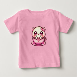 Kawaii Teddy Bear im Cup Baby T-shirt