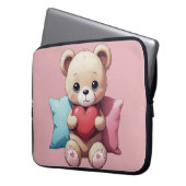 Kawaii Teddy Bear Laptopschutzhülle (Vorderseite Links)