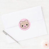 Kawaii Teddy Bear Pink Polka Dots Stickers (Umschlag)
