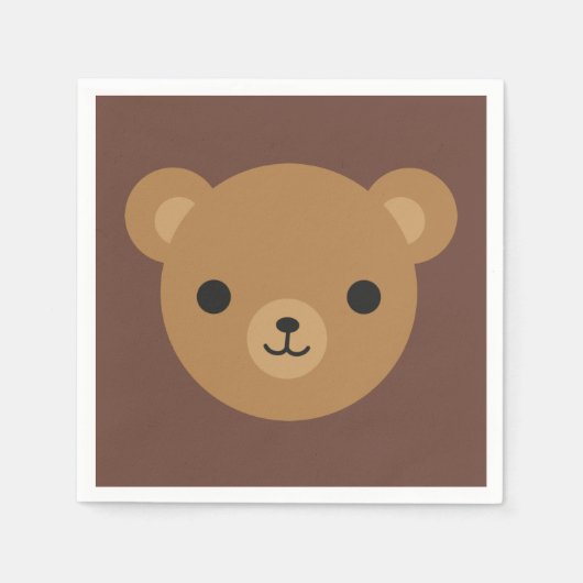 Kawaii Teddy Bear Serviette (Vorderseite)