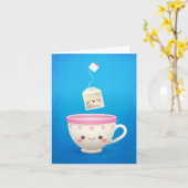 Kawaii Tee-Zeit Karte (Gelbe Blume)