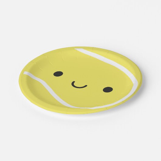 Kawaii Tennis Ball Pappteller (Schrägansicht)