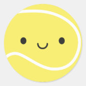 Kawaii Tennis Ball Runder Aufkleber (Vorderseite)