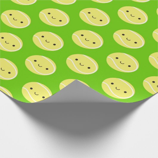 Kawaii Tennis Balls Geschenkpapier (Ecke)