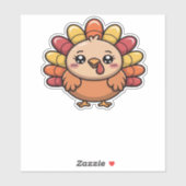 kawaii thanksgiving turkey Classic T-Shirt_1 Aufkleber (Blatt)