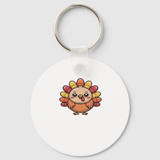 kawaii thanksgiving turkey Classic T-Shirt_1 Schlüsselanhänger (Vorderseite)