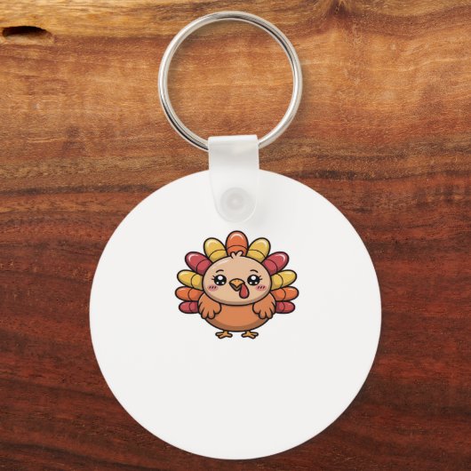 kawaii thanksgiving turkey Classic T-Shirt_1 Schlüsselanhänger (Vorderseite)