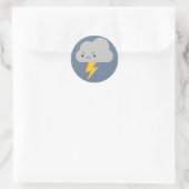 Kawaii Thunder & Lightning Cloud Runder Aufkleber (Tasche)