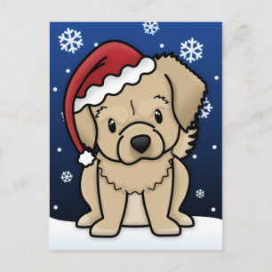Kawaii Tibetan Spaniel Weihnachtspostkarte Feiertagspostkarte