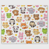 Kawaii-Tier Geschenkpapier (Flach)