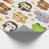 Kawaii-Tier Geschenkpapier (Ecke)