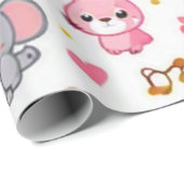 Kawaii-Tier Geschenkpapier (Rolleneckpunkt)