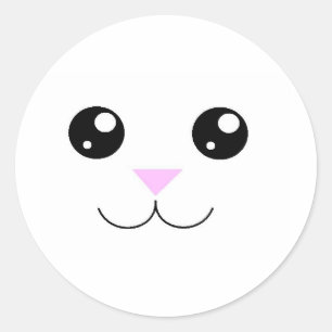 Kawaii Tier-Gesicht Runder Aufkleber