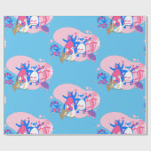 Kawaii-Tier-Party selfie lustig Geschenkpapier (Flach)