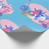 Kawaii-Tier-Party selfie lustig Geschenkpapier (Ecke)