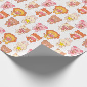 Kawaii Tiere mit Lebensmitteln Geschenkpapier (Ecke)