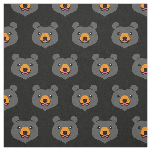 Kawaii Tierliebhaber-Cartoon-schwarzer Bär Stoff (Muster)