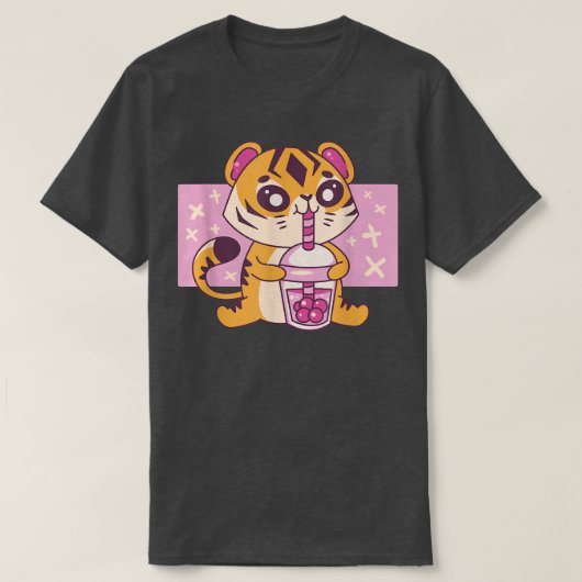 Kawaii Tiger Baby mit Boba Tee Niedlicher japanisc (Design vorne)