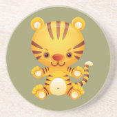 Kawaii Tiger Sandstein Untersetzer (Vorne)
