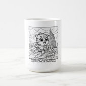 Kawaii Tiger Surfer in Burj Al Arab Cartoon Kaffeetasse (Mittel)