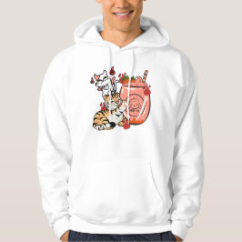 Kawaii Tiger und Nekomata Strawberry Cafe Hoodie
