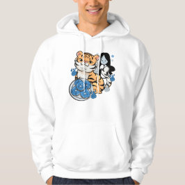 Kawaii-Tiger und Yuki-Onna-Geister-Donuts Hoodie