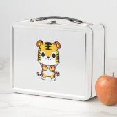 Kawaii Tiger White Metal Lunchbox (Beispiel)