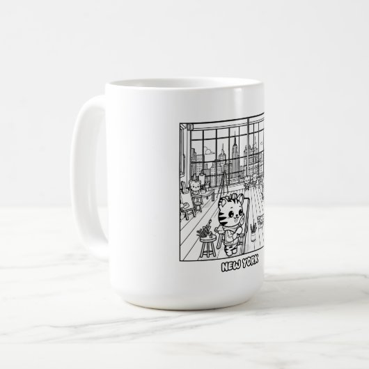 Kawaii Tigers in einem Art Studio in New York Kaffeetasse (Vorderseite Links)